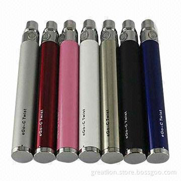 2013 Newest eGo Twist E-cigarette Batteries with Voltage Can be Adjusted, 650, 900 and 1,100mAh